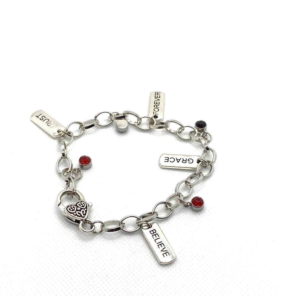 Bracelet Charms 9” Grace Believe Forever Trust